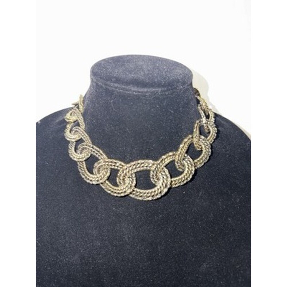 Vintage Chain Necklace Gold Tone  Double Link  Necklace 16”